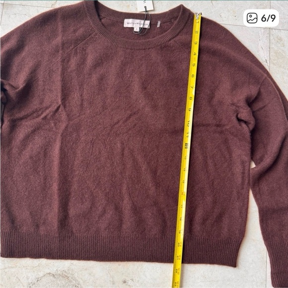 Women’s White + Warren Cashmere Sweater, Brown, Small - Picture 5 of 6